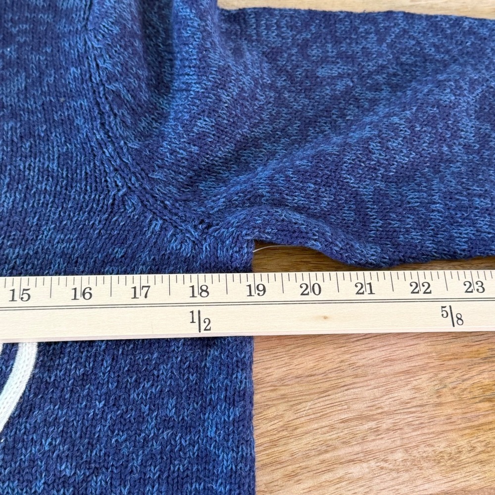 NWT Timberlea Vintage Novelty Knit Cat Sweater Blue Ramie Cotton Grandmacore S - Picture 9 of 10
